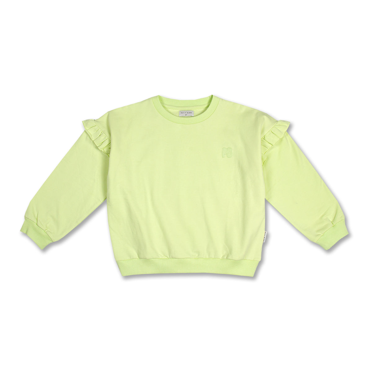 Petit Blush - ruffle sweater  - shadow lime