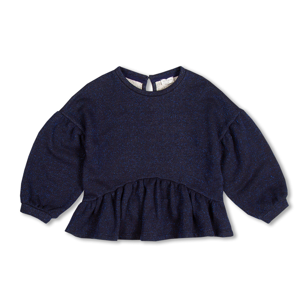 Petit Blush - ruffle sweater  - blue lurex