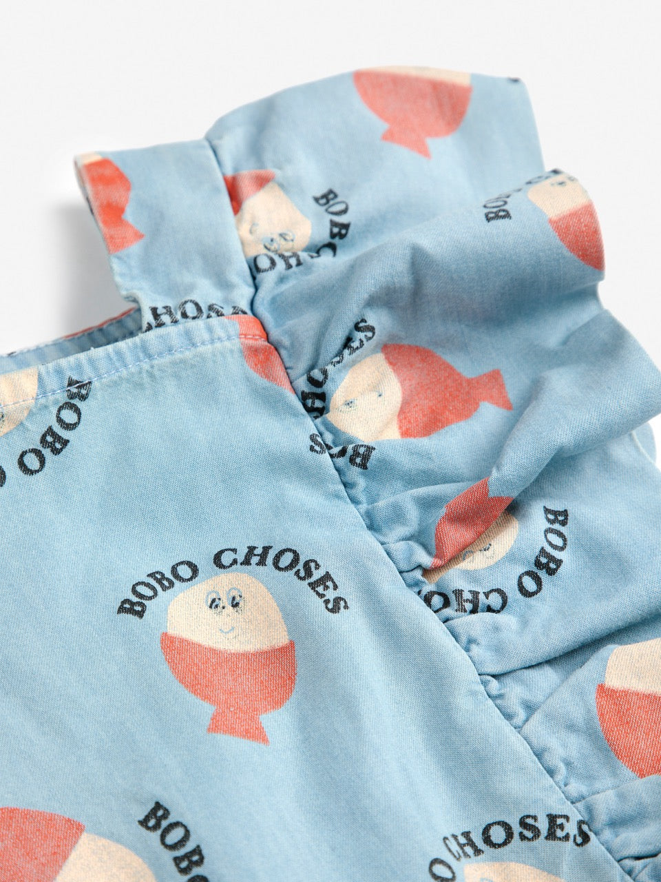 Bobo Choses - morning egg all over ruffle dress - light blue