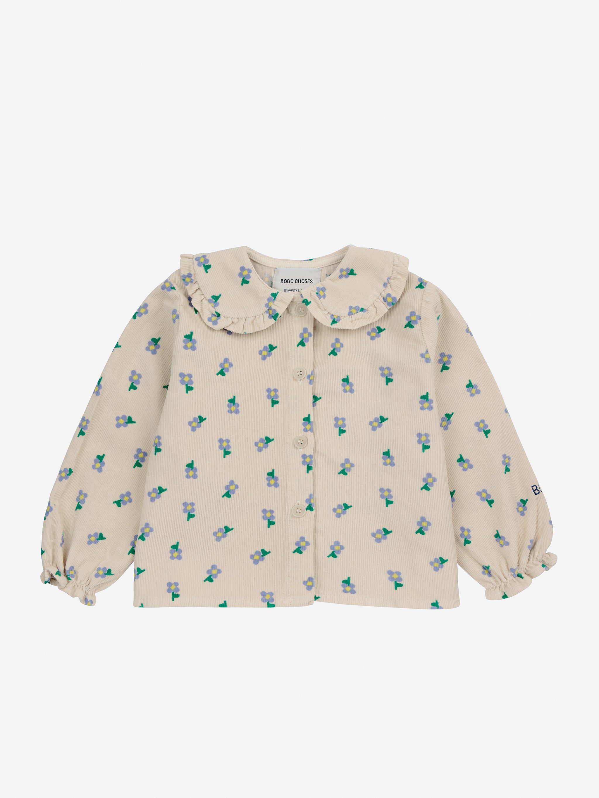 Bobo Choses - pansy flower all over blouse - offwhite