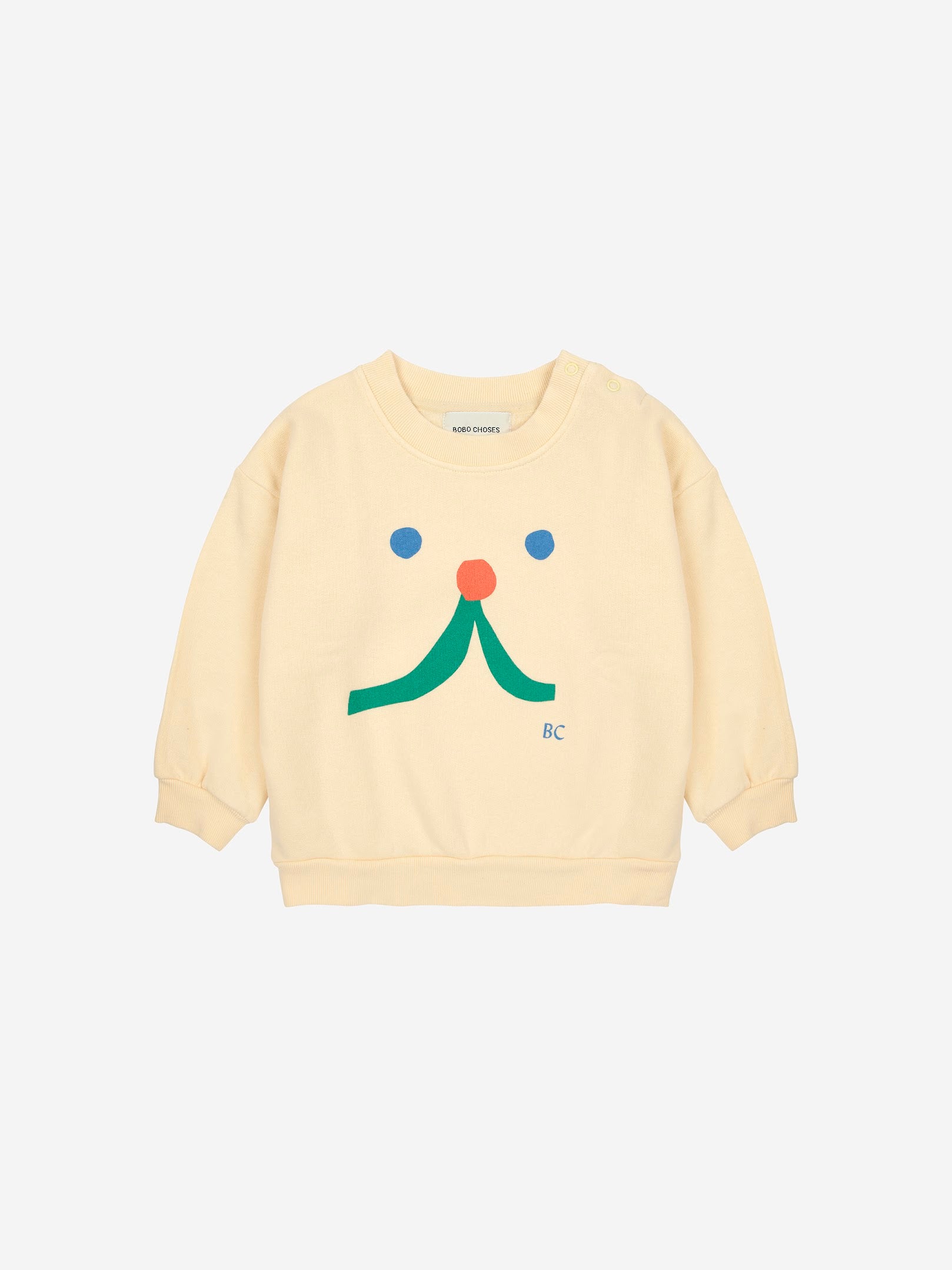 Bobo Choses - funny face sweatshirt - light yellow