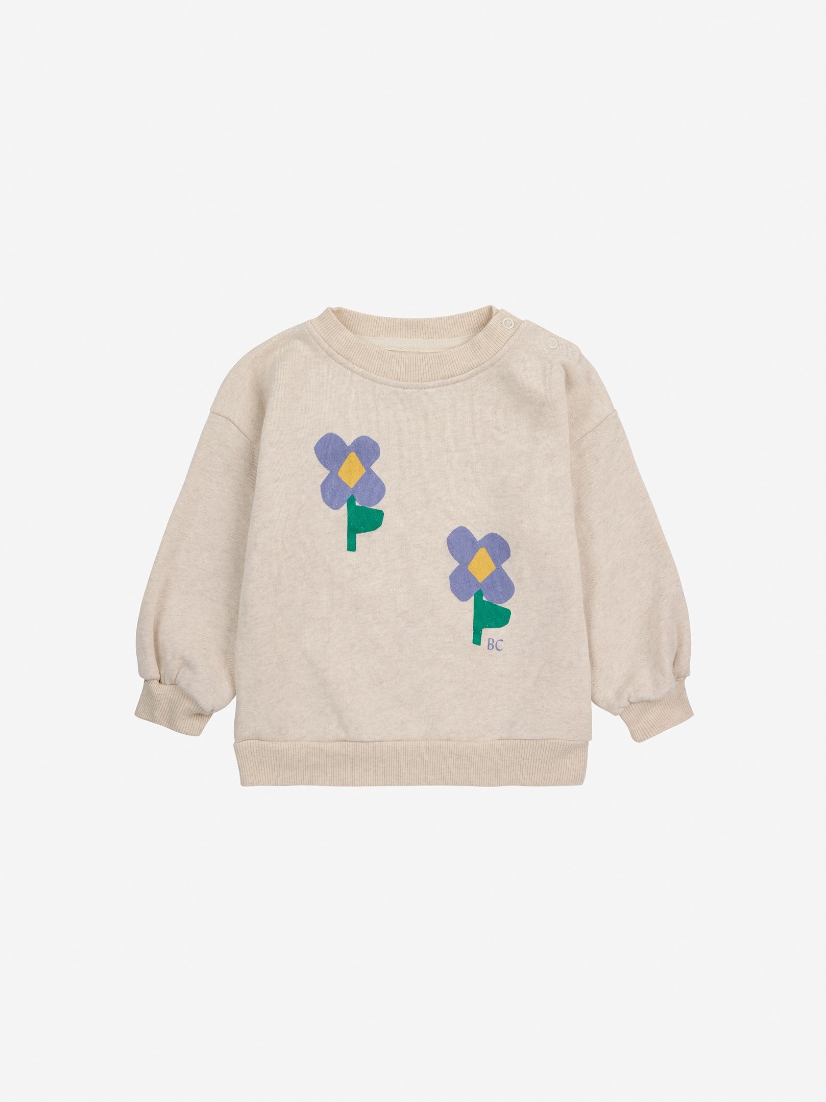 Bobo Choses - pansy flower sweatshirt - beige