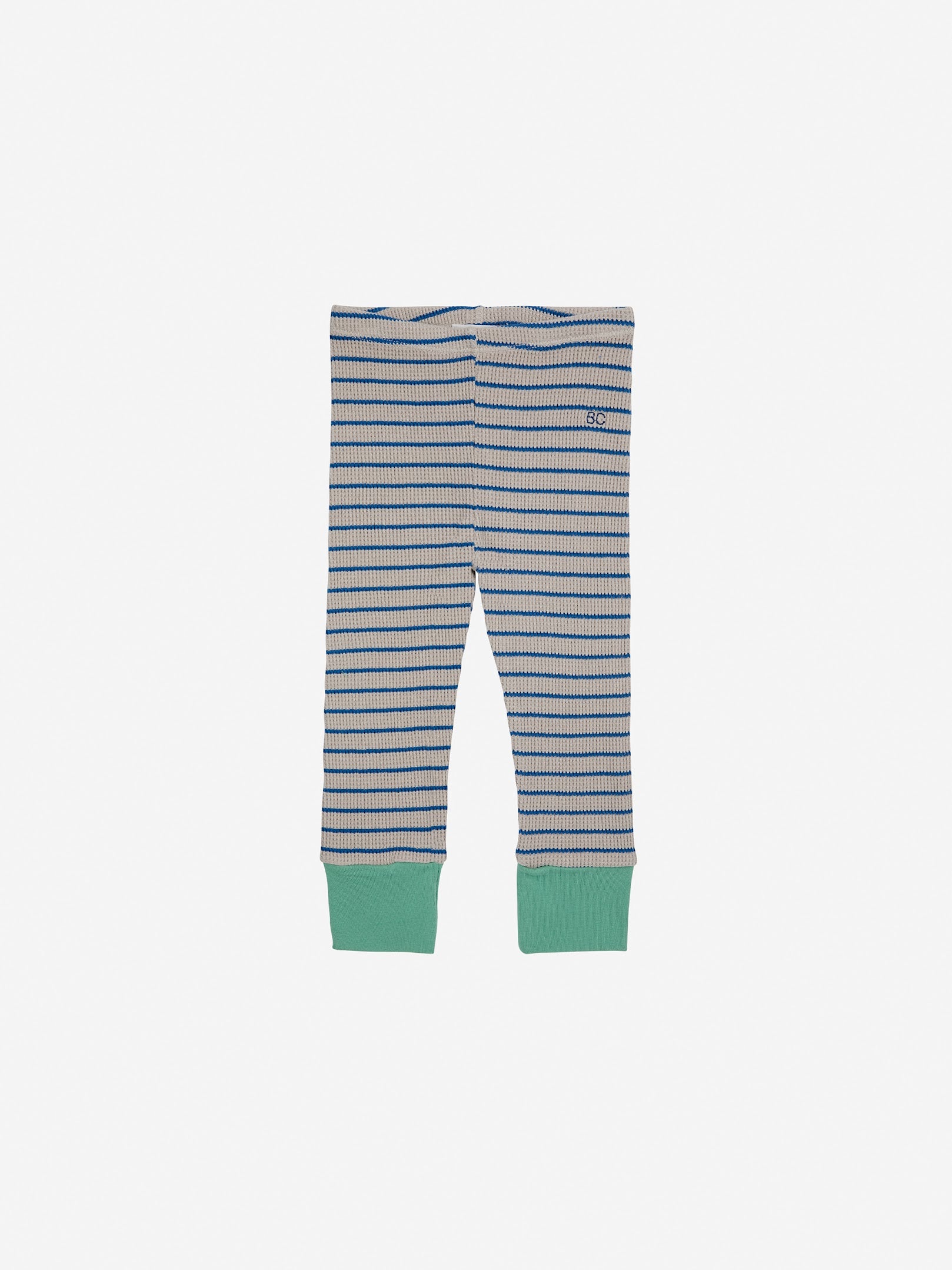 Bobo Choses - stripes waffle leggings - blue