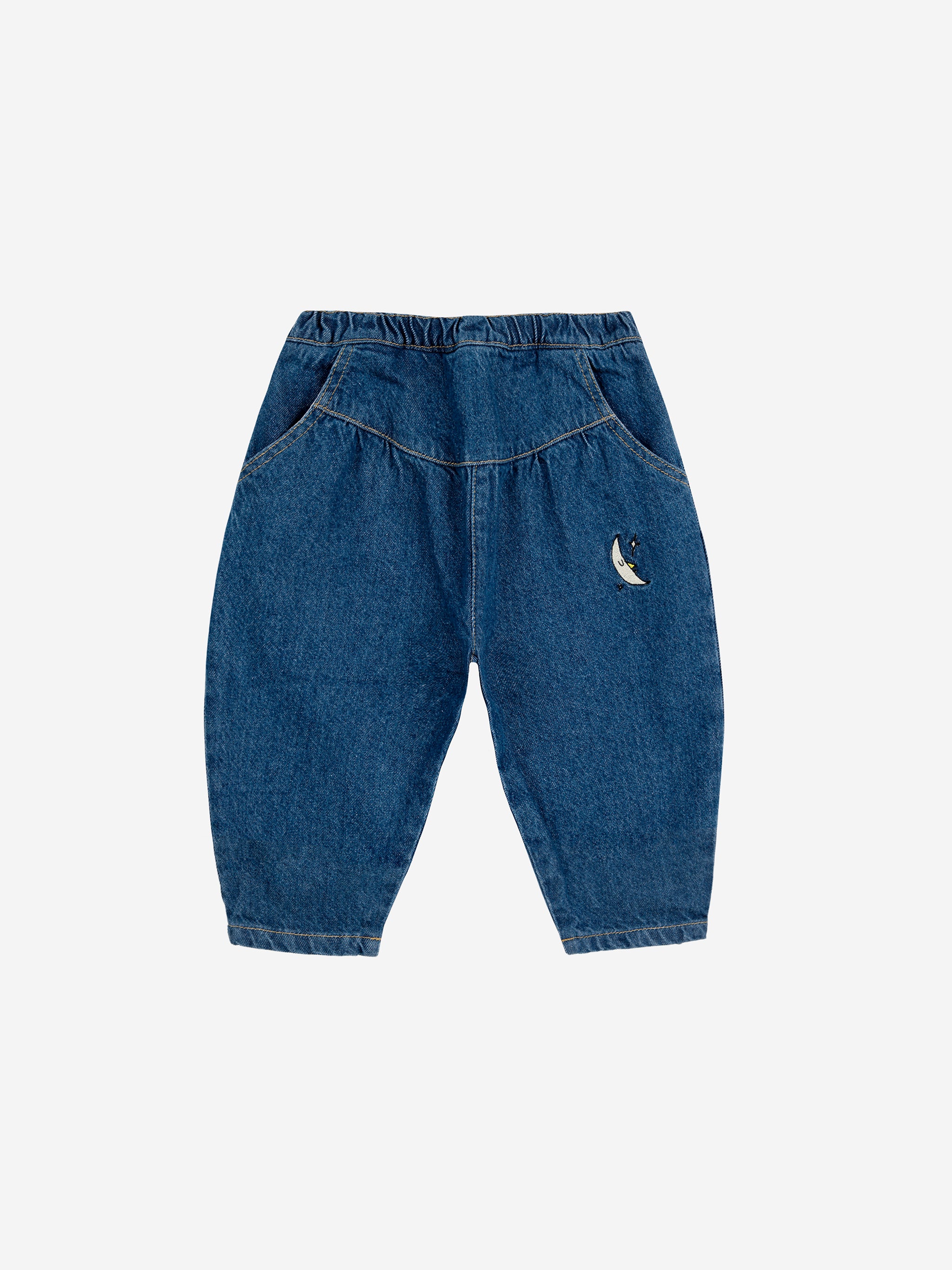 Bobo Choses - beneath the moon denim baggy pants - navy blue