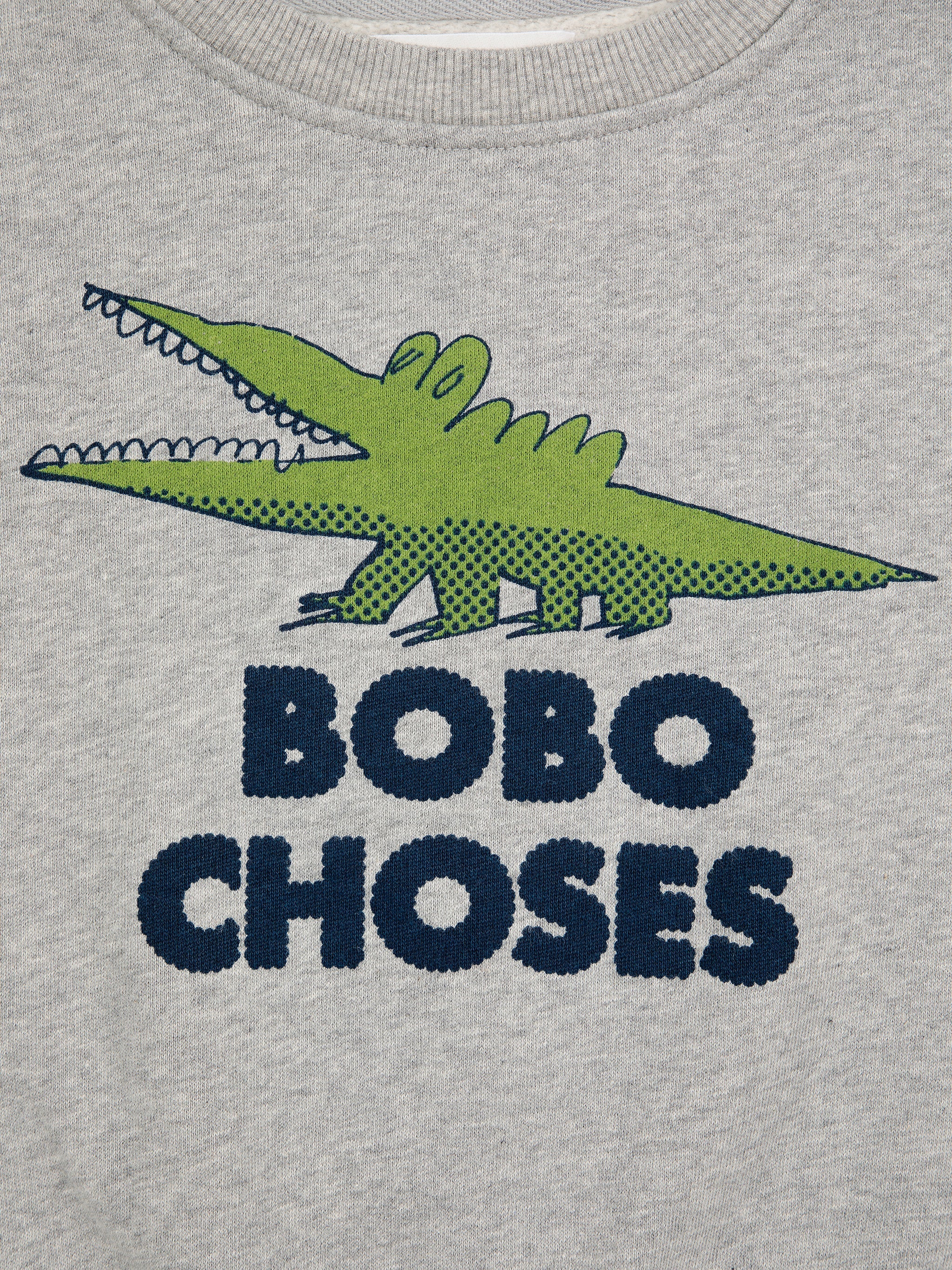 Bobo Choses - talking crocodile sweatshirt - light heather