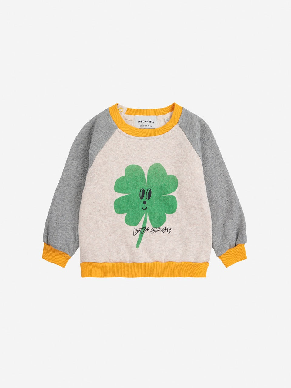Bobo Choses - lucky clover sweatshirt - light heather grey