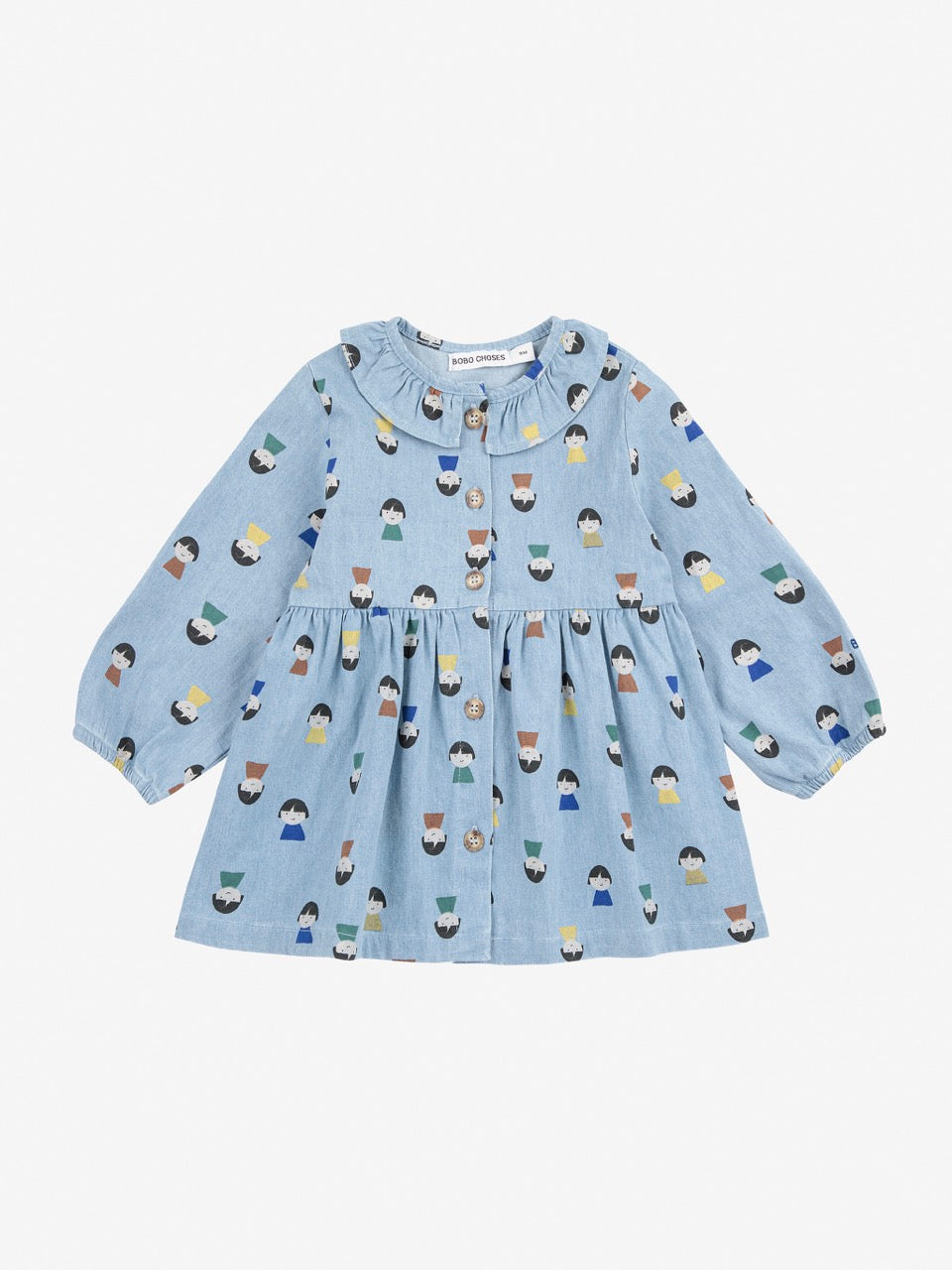 Bobo Choses - game pawns all over denim dress - light blue