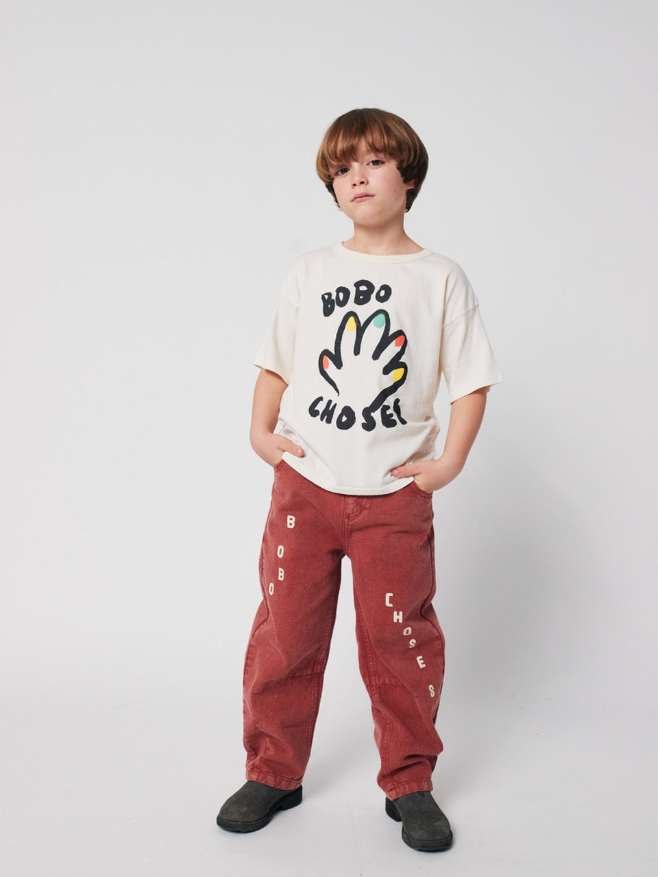 Bobo Choses - high five tshirt - off white