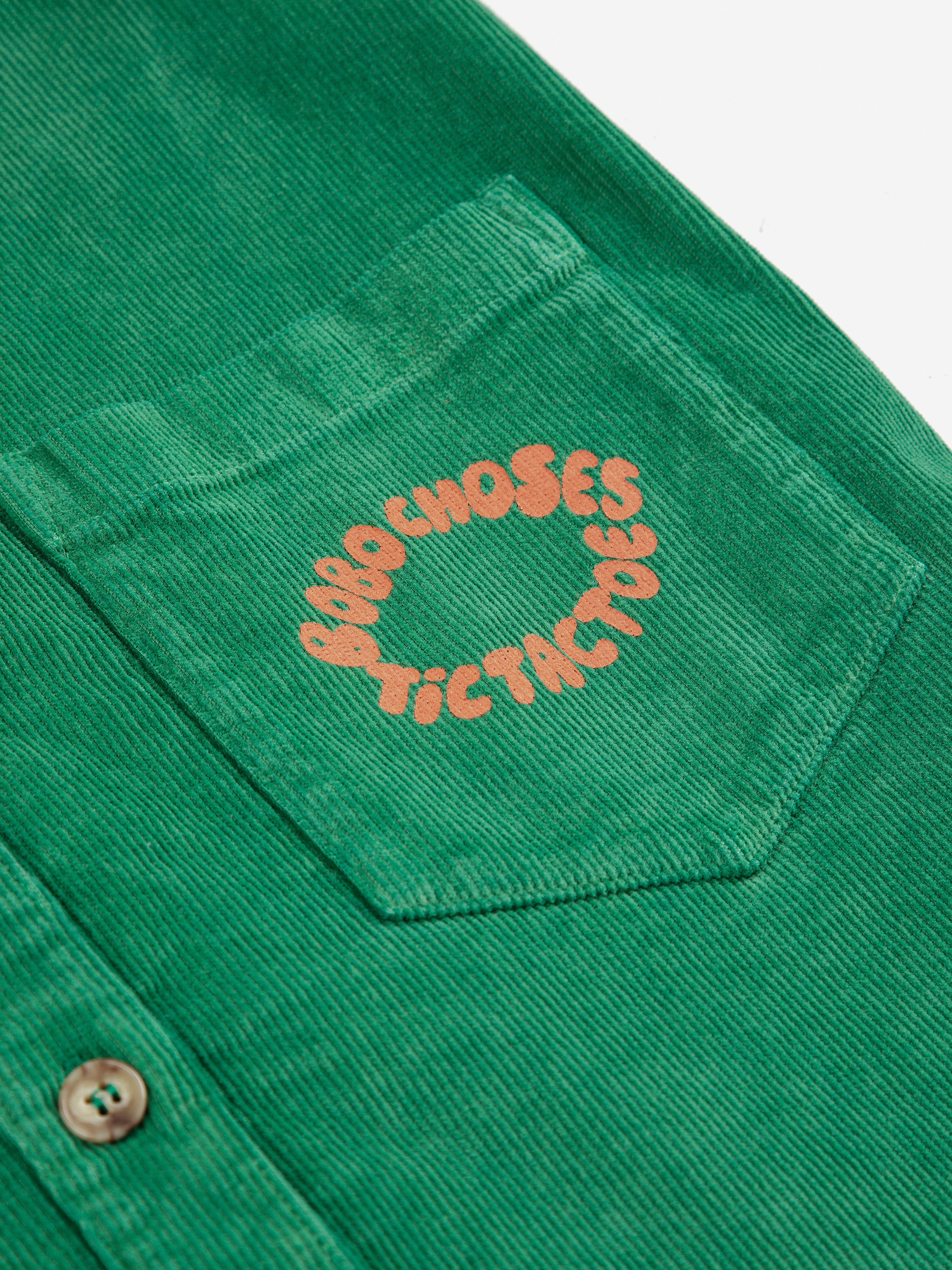 Bobo Choses - tic tac toe coduroy shirt dress - green