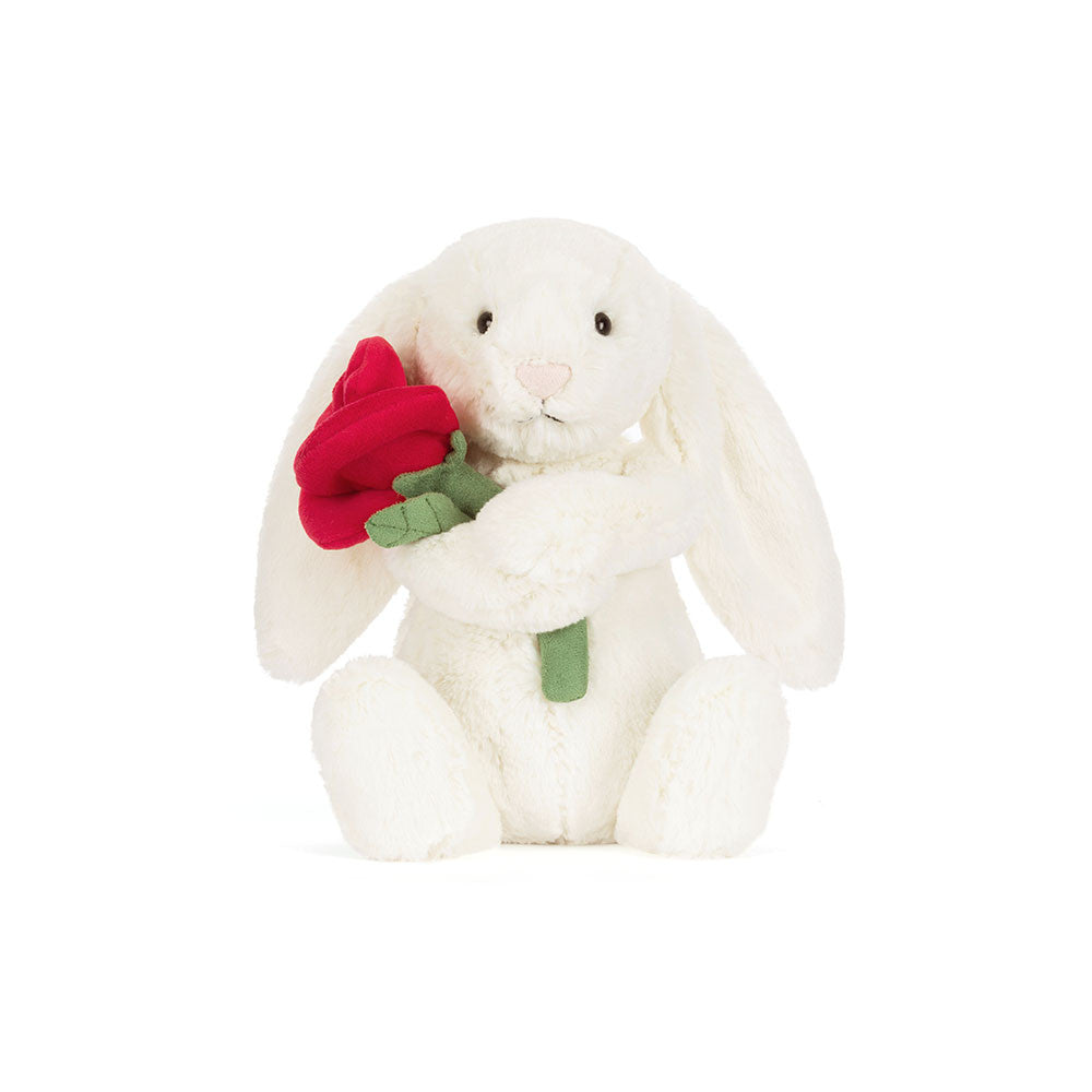 Jellycat - cream bunny with rose