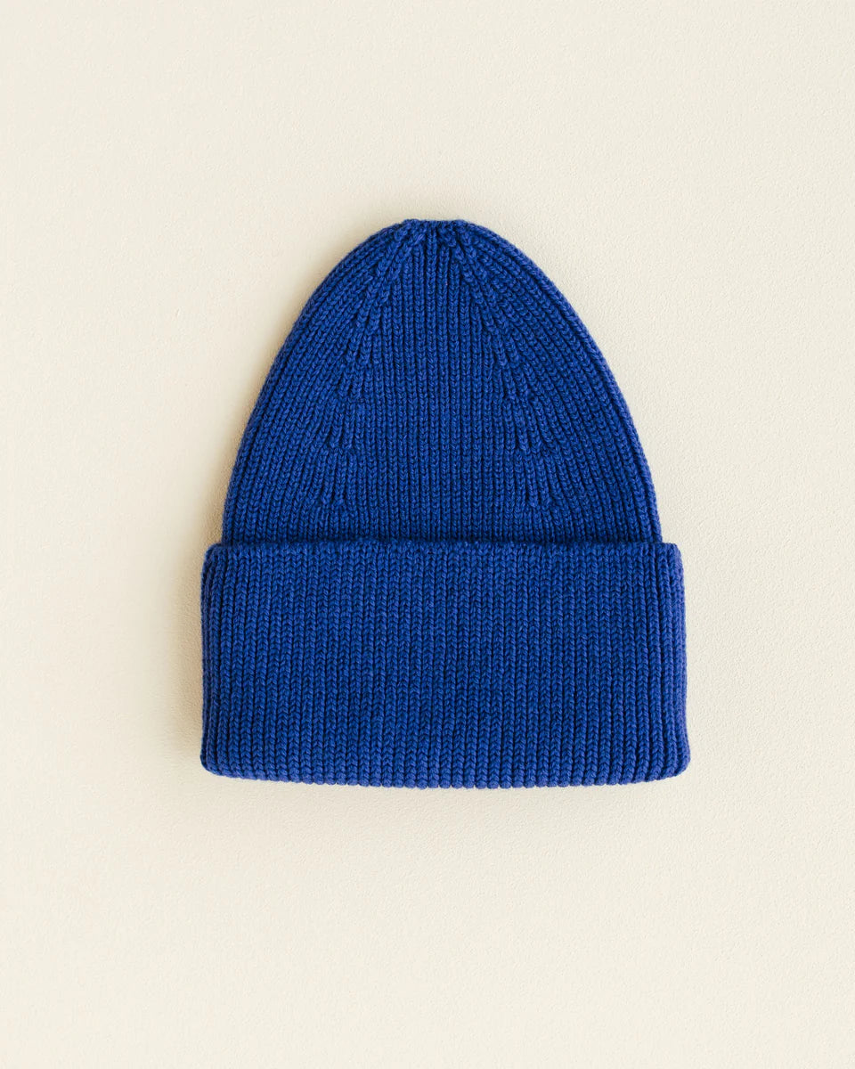 Hvid - beanie fonzie kids - cobalt blue