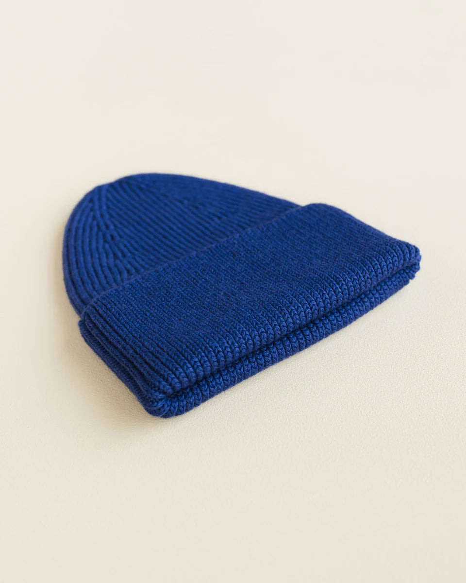 Hvid - beanie fonzie kids - cobalt blue