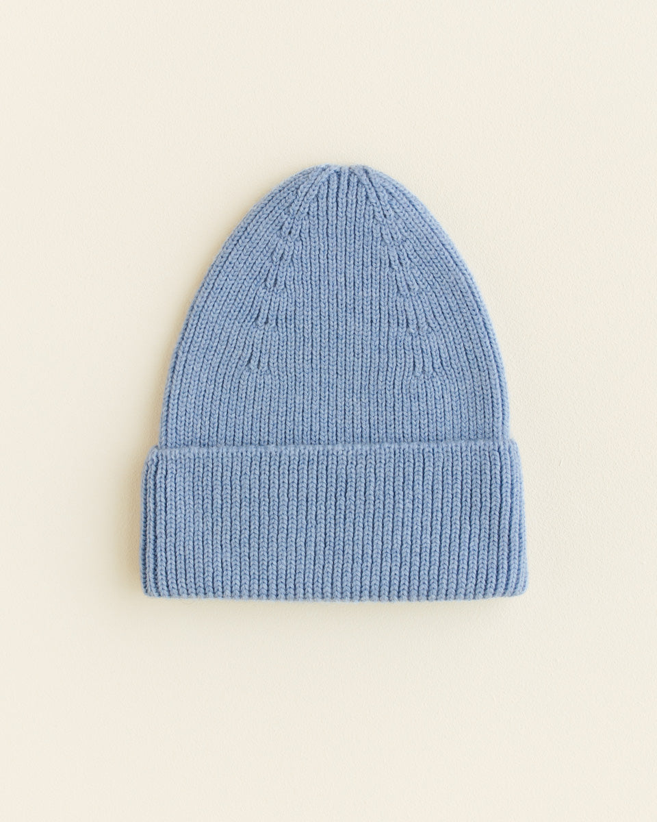 Hvid - beanie fonzie kids - light blue