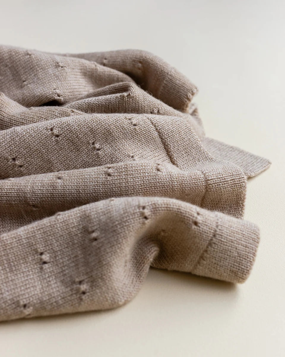 Hvid - blanket bibi - sand