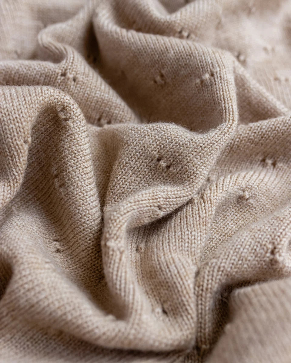 Hvid - blanket bibi - sand