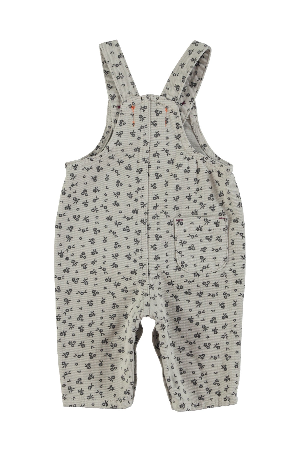 Piupiuchick - baby dungarees - light grey with black flowers