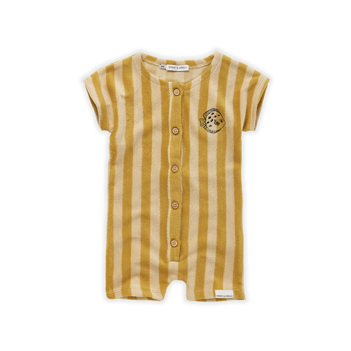Sproet & Sprout - baby onesie stripe - honey yellow