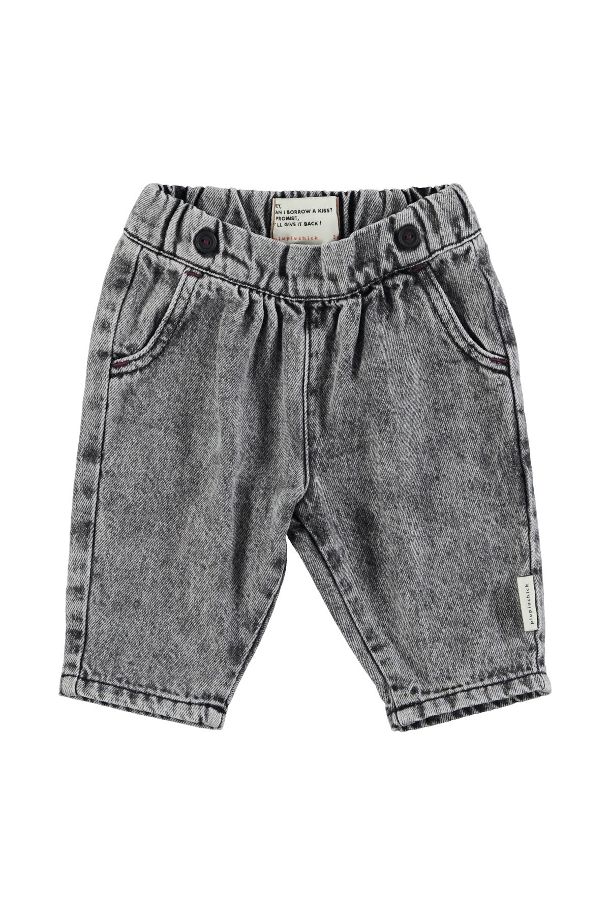Piupiuchick - baby trousers - washed black denim