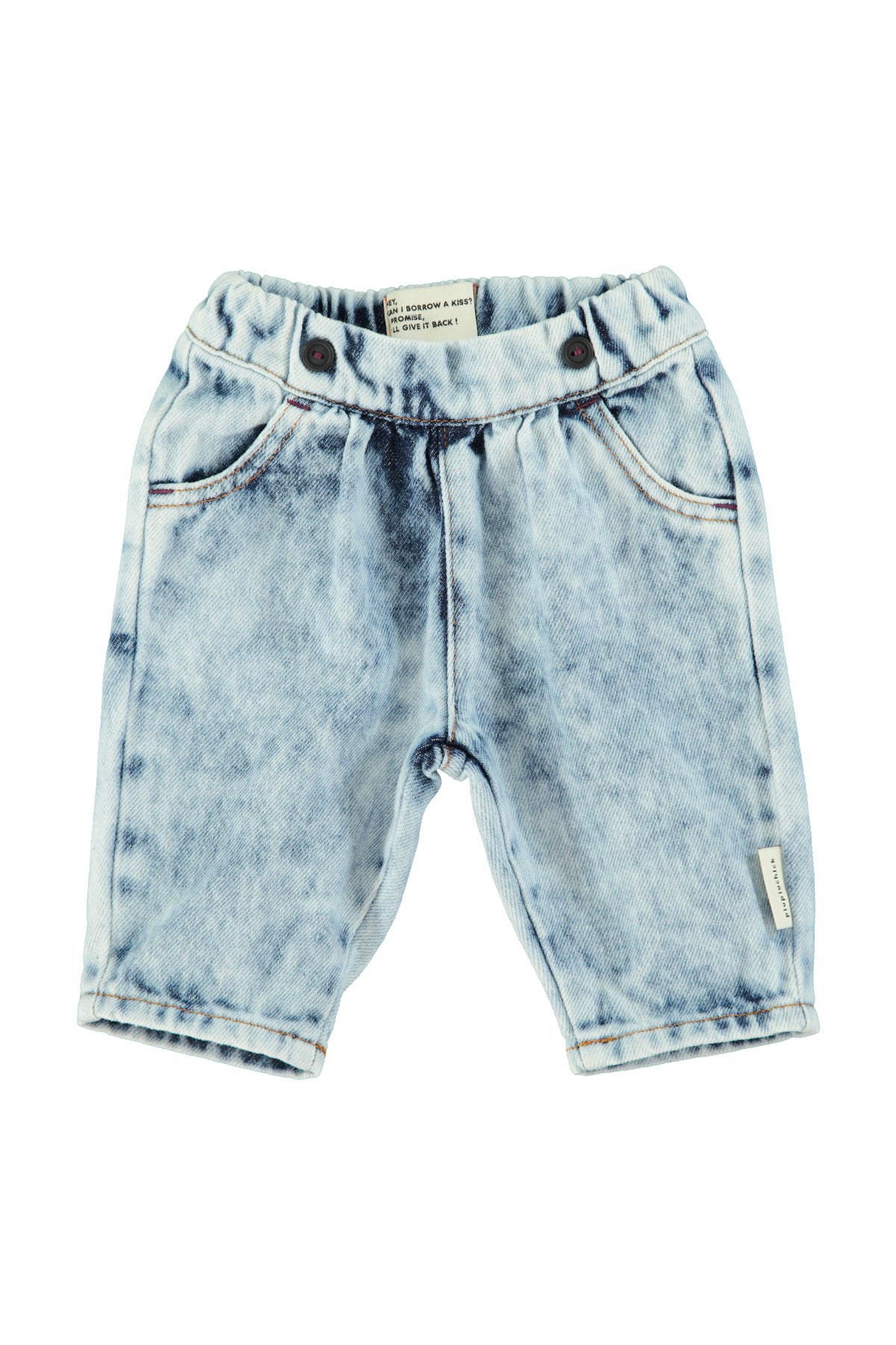 Piupiuchick - baby trousers - washed blue denim