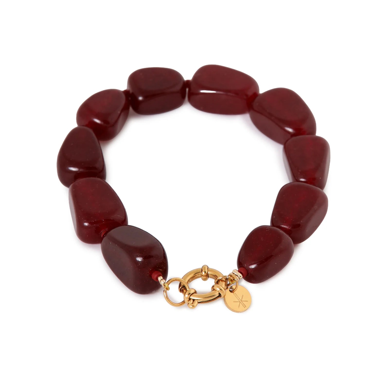 Label Kiki - burgundy bracelet gold