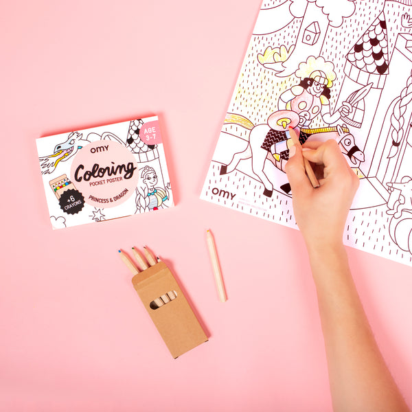 OMY - coloring pocket - princesses & dragons
