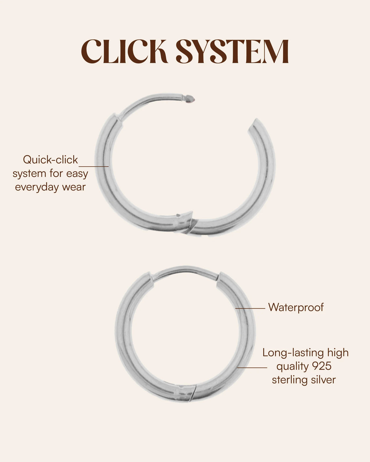 Label Kiki - solid gloss hoop silver