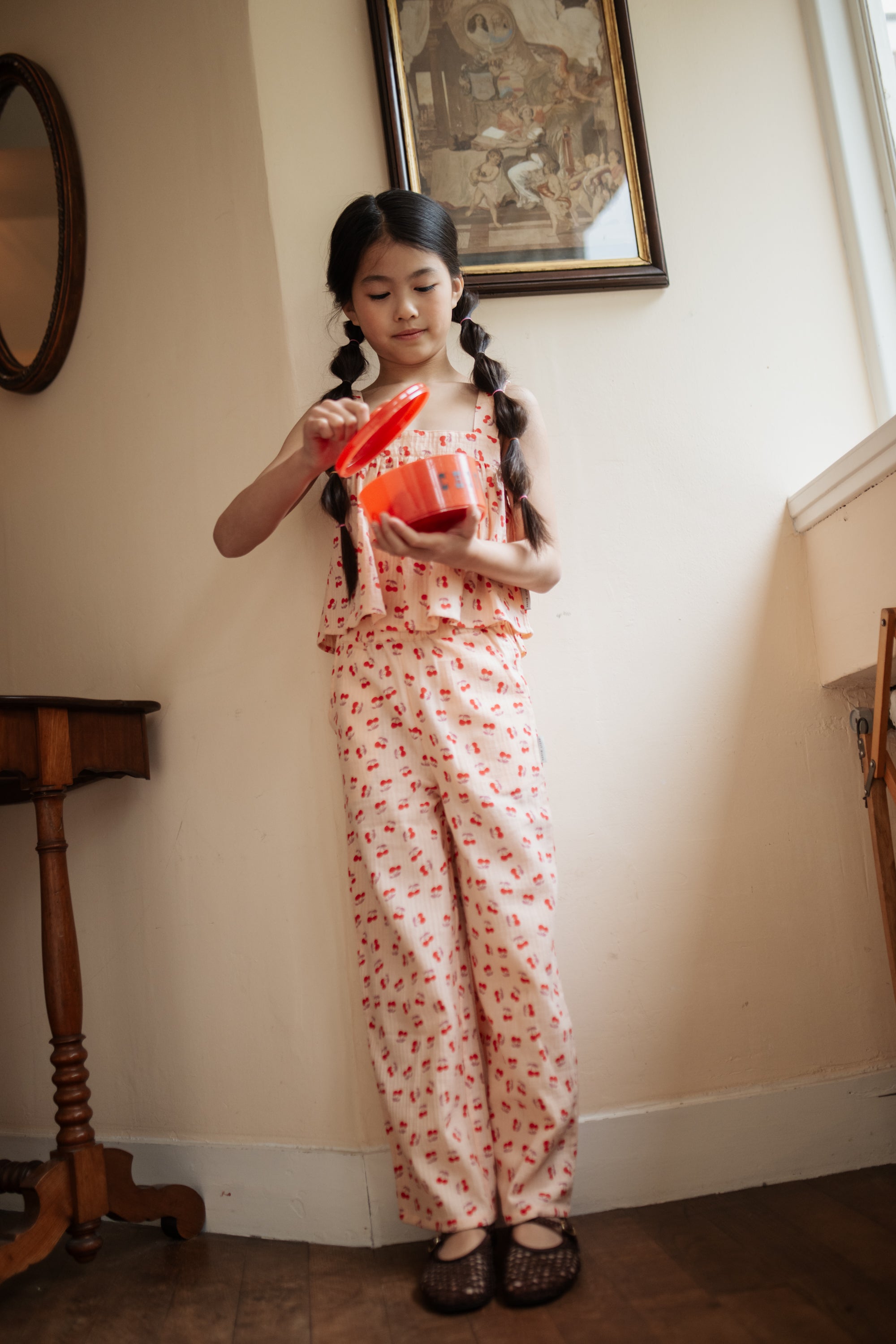 Petit Blush - summer blouse - cherry AOP