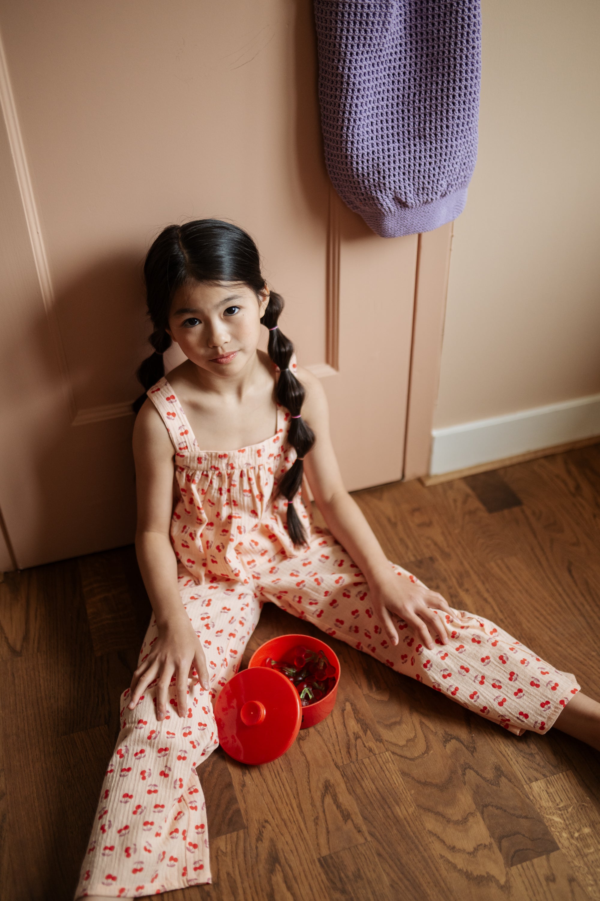 Petit Blush - summer blouse - cherry AOP