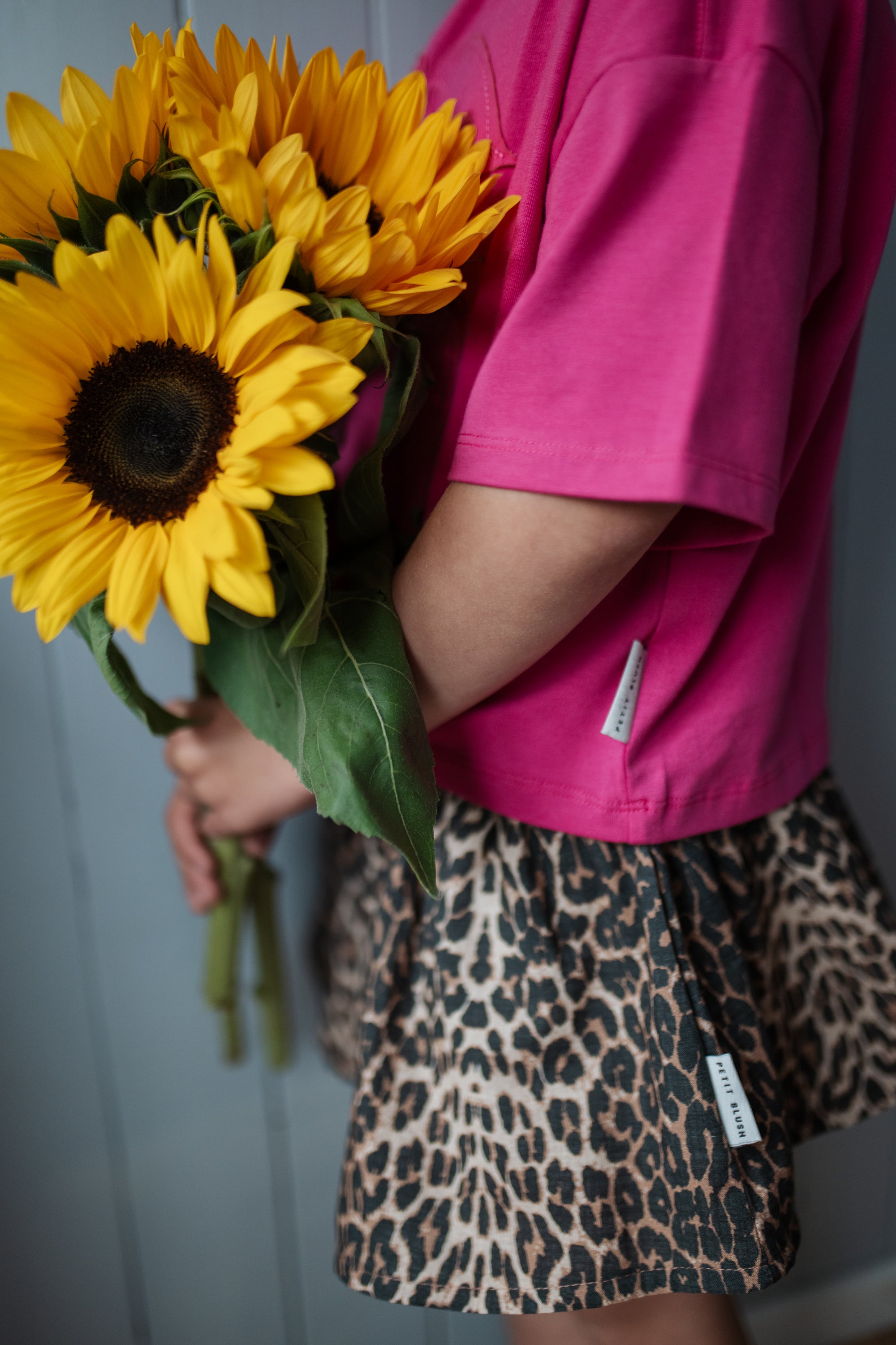 Petit Blush - jeans short - leopard AOP