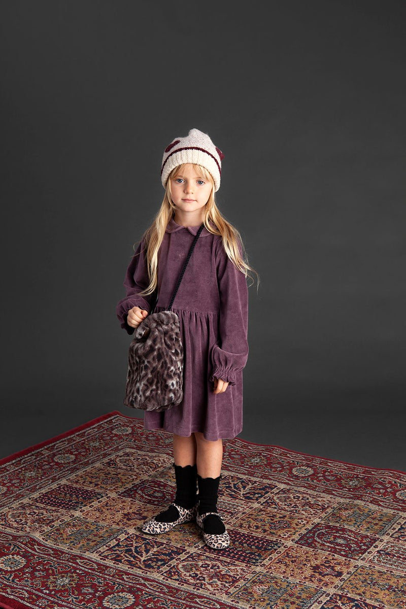 Tocoto Vintage - kid velvet dress - plum