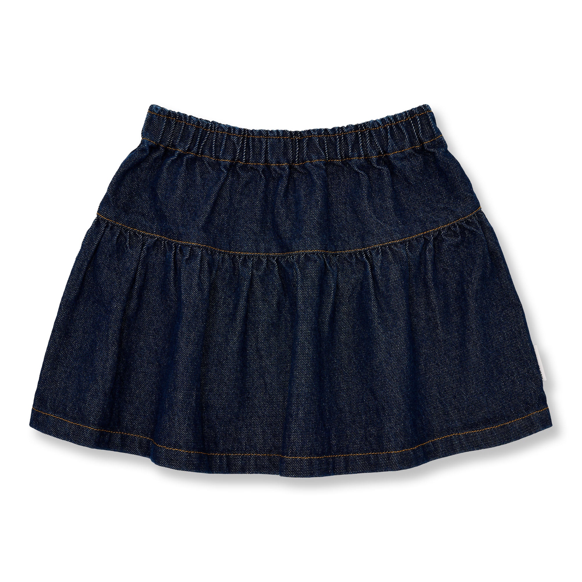 Petit Blush - denim mini ruffle skirt  - dark blue