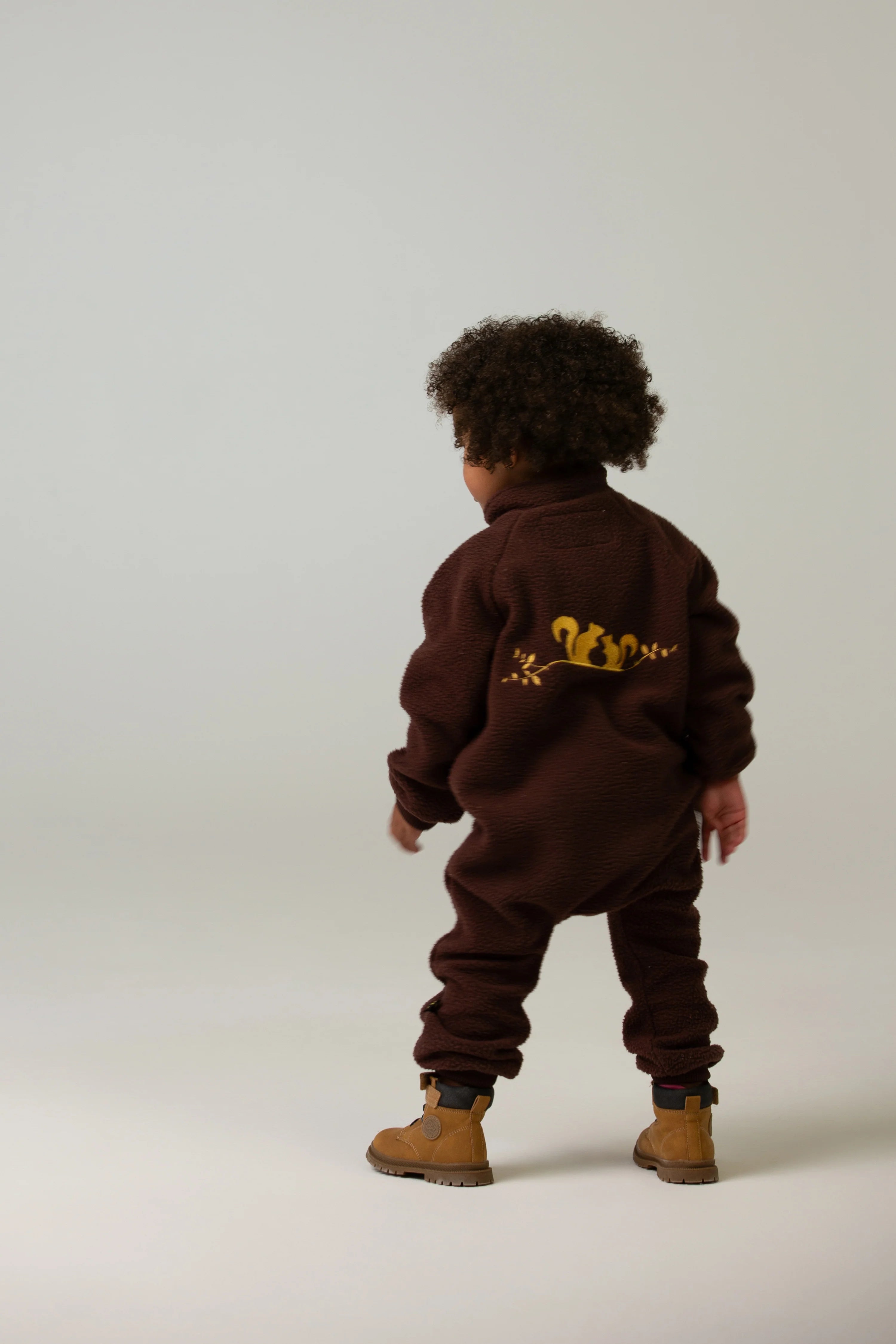 Ducksday - sherpa fleece onesie - brown/yellow