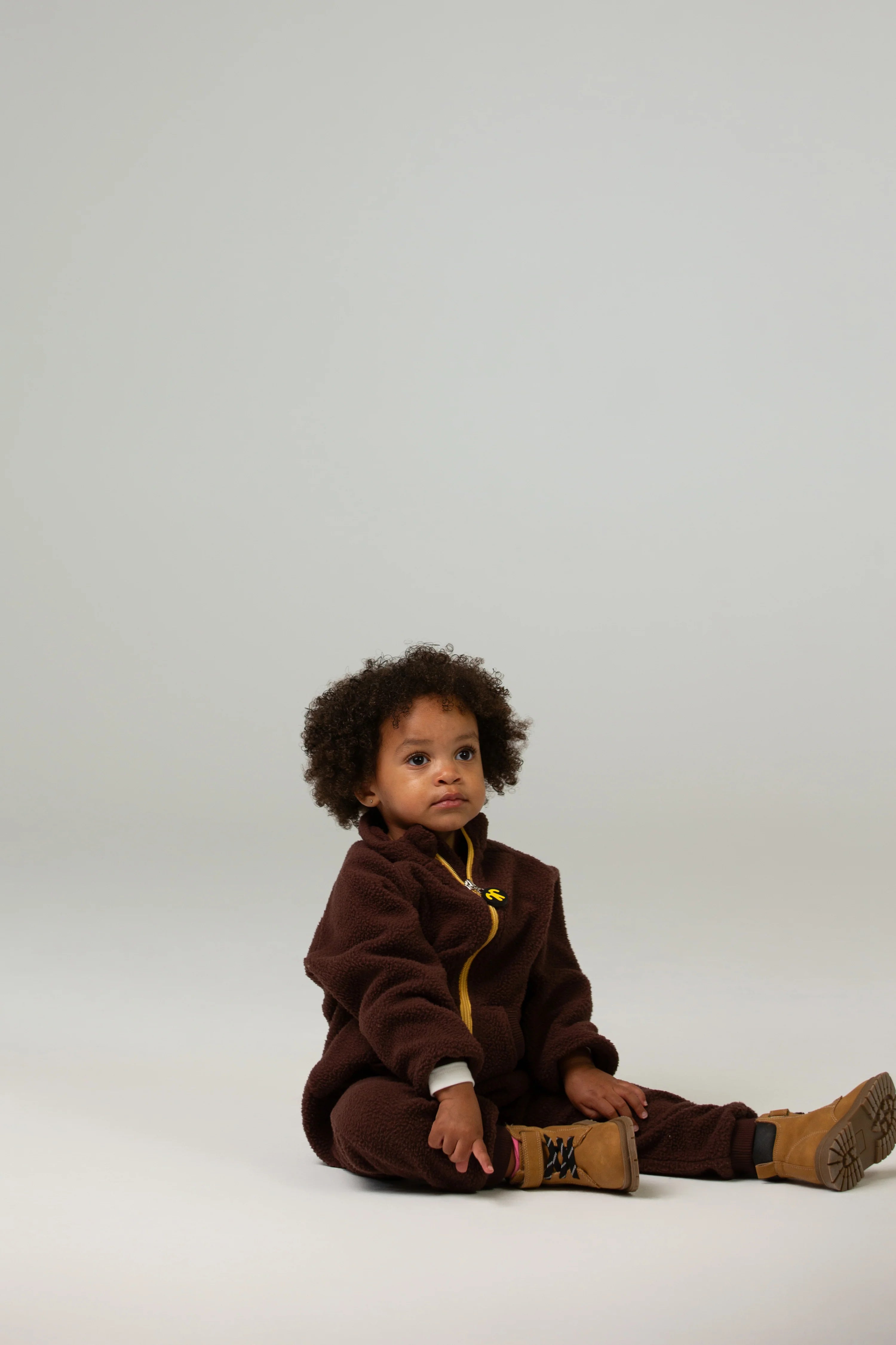 Ducksday - sherpa fleece onesie - brown/yellow