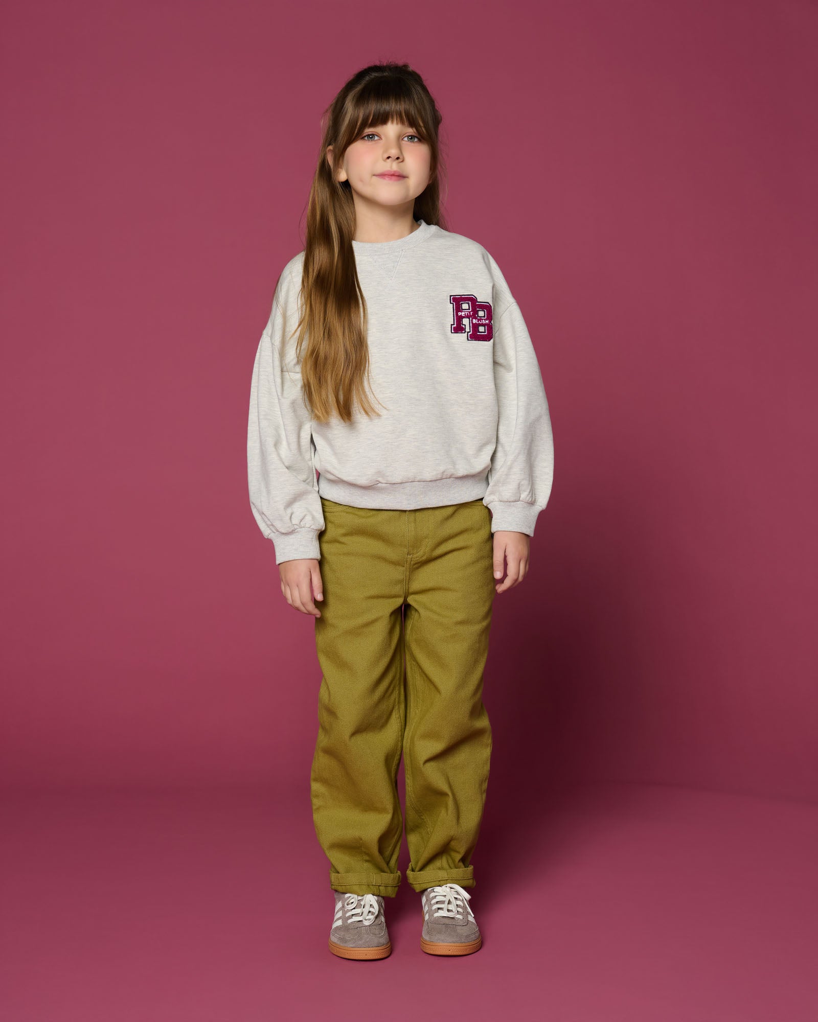 Petit Blush - easy sweater pb logo - grey melange