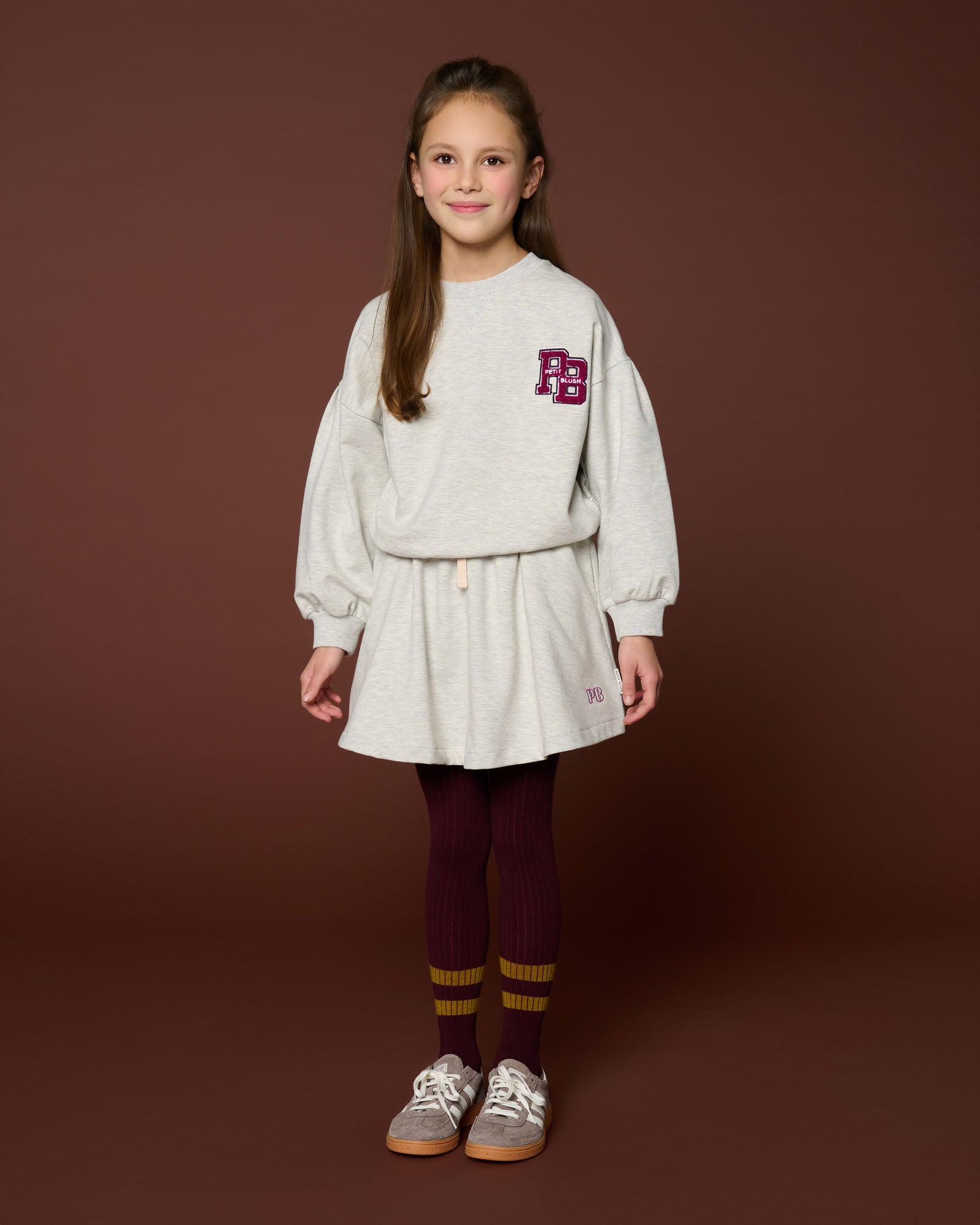 Petit Blush - easy sweater pb logo - grey melange