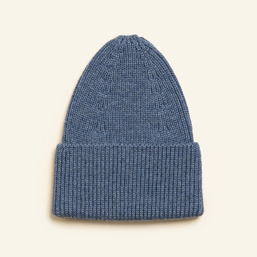 Hvid - beanie fonzie kids - denim