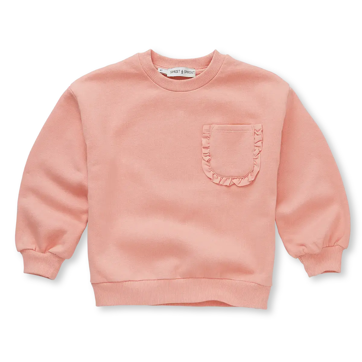 Sproet & Sprout - sweatshirt ruffle pocket - peach parfait