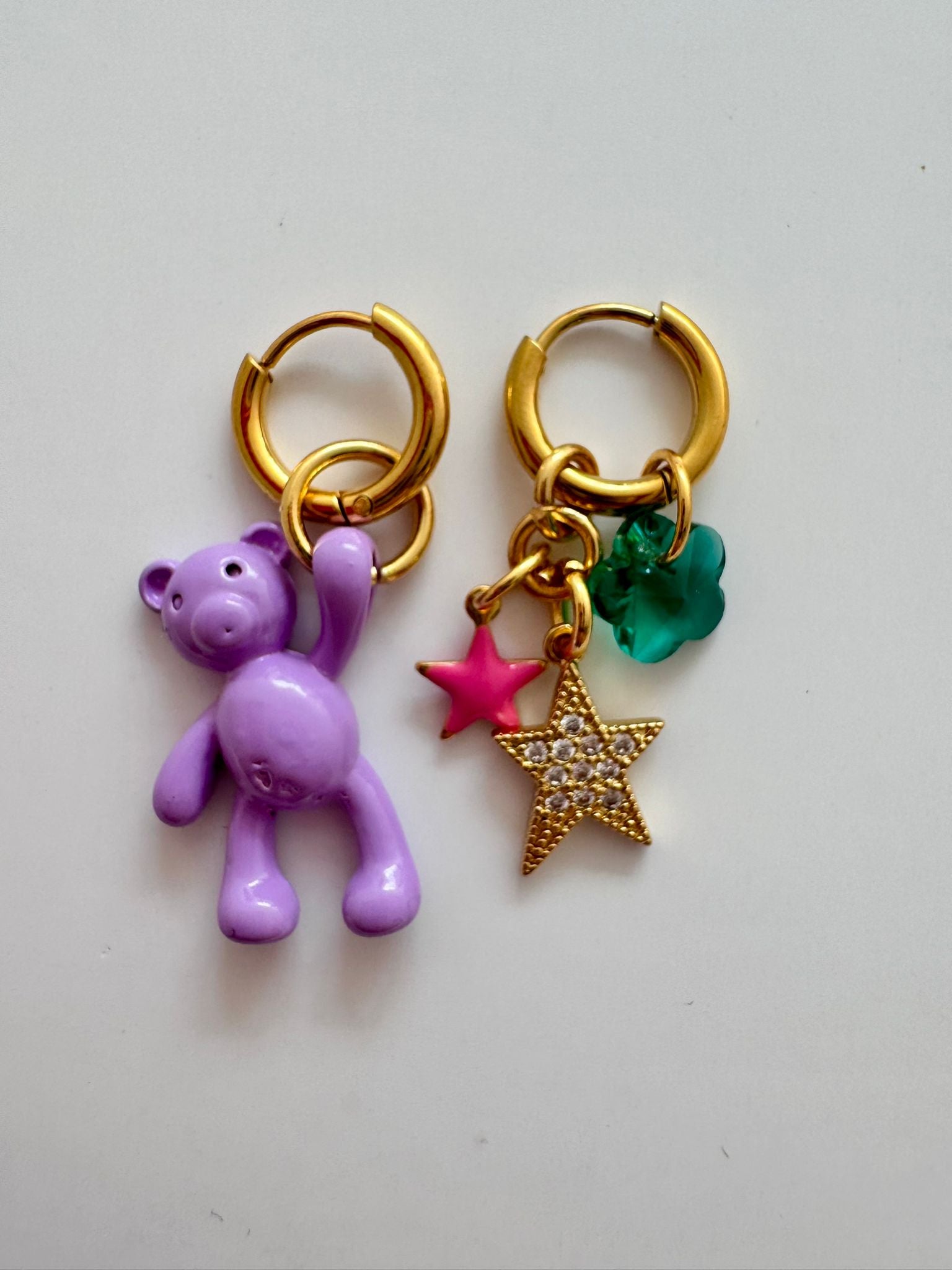 ByMelo - oorbellen - beer paars