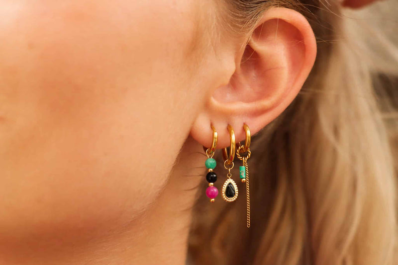 Label Kiki - noir hoop gold