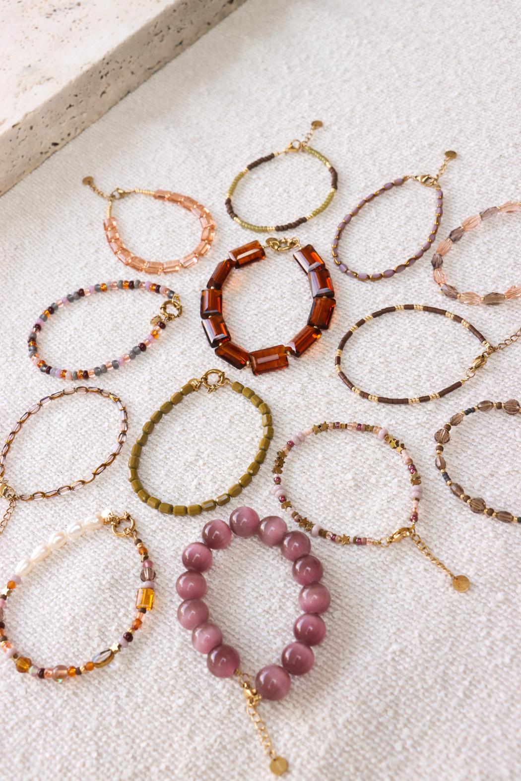 Label Kiki - grey glow bracelet gold