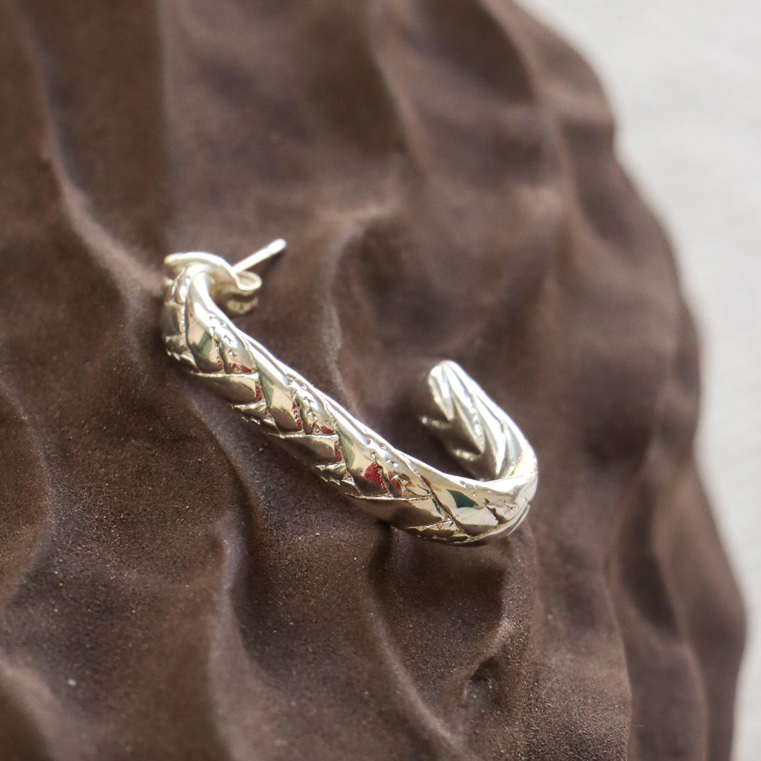Label Kiki - oval braid hoop silver