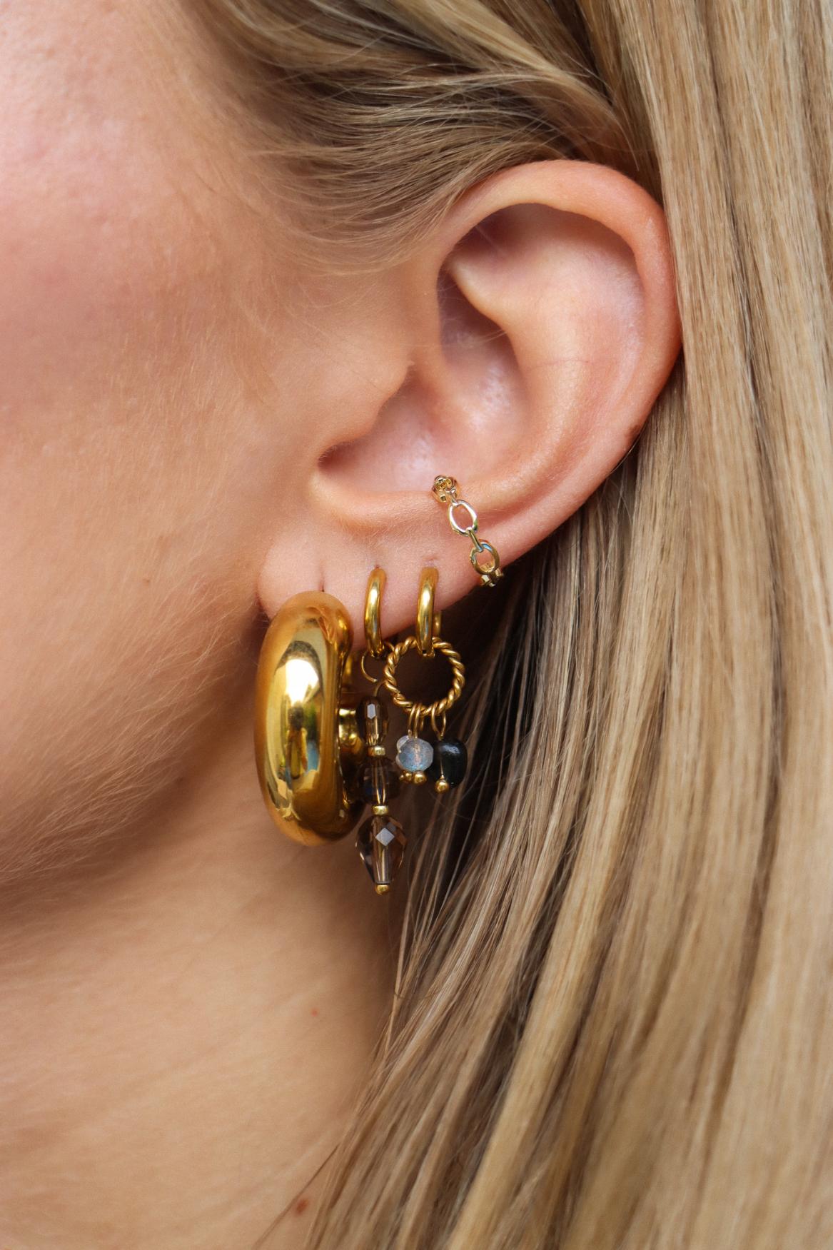 Label Kiki - gemstone 2.0 hoop gold