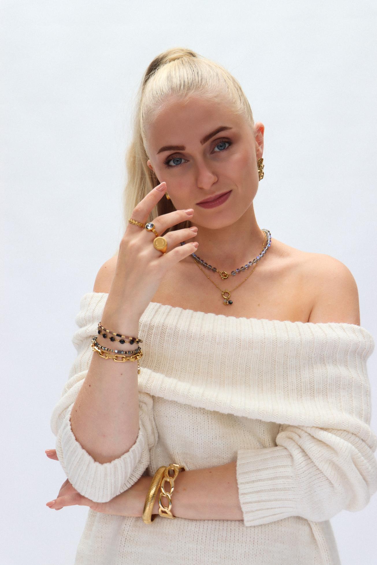 Label Kiki - gemstone 2.0 necklace gold