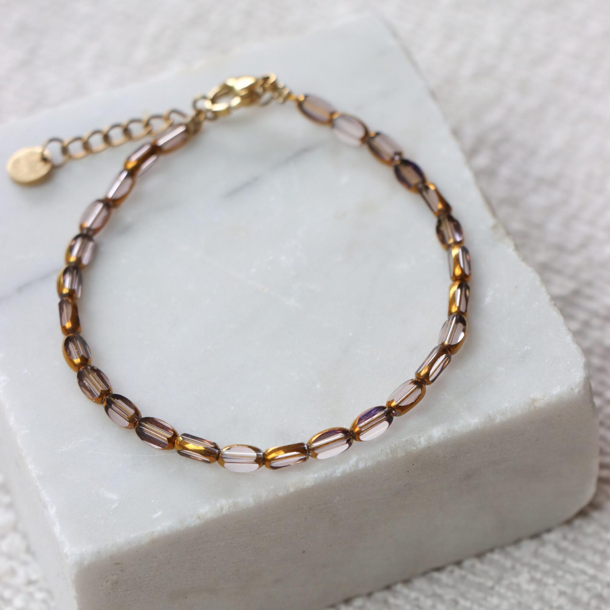 Label Kiki - grey glow bracelet gold