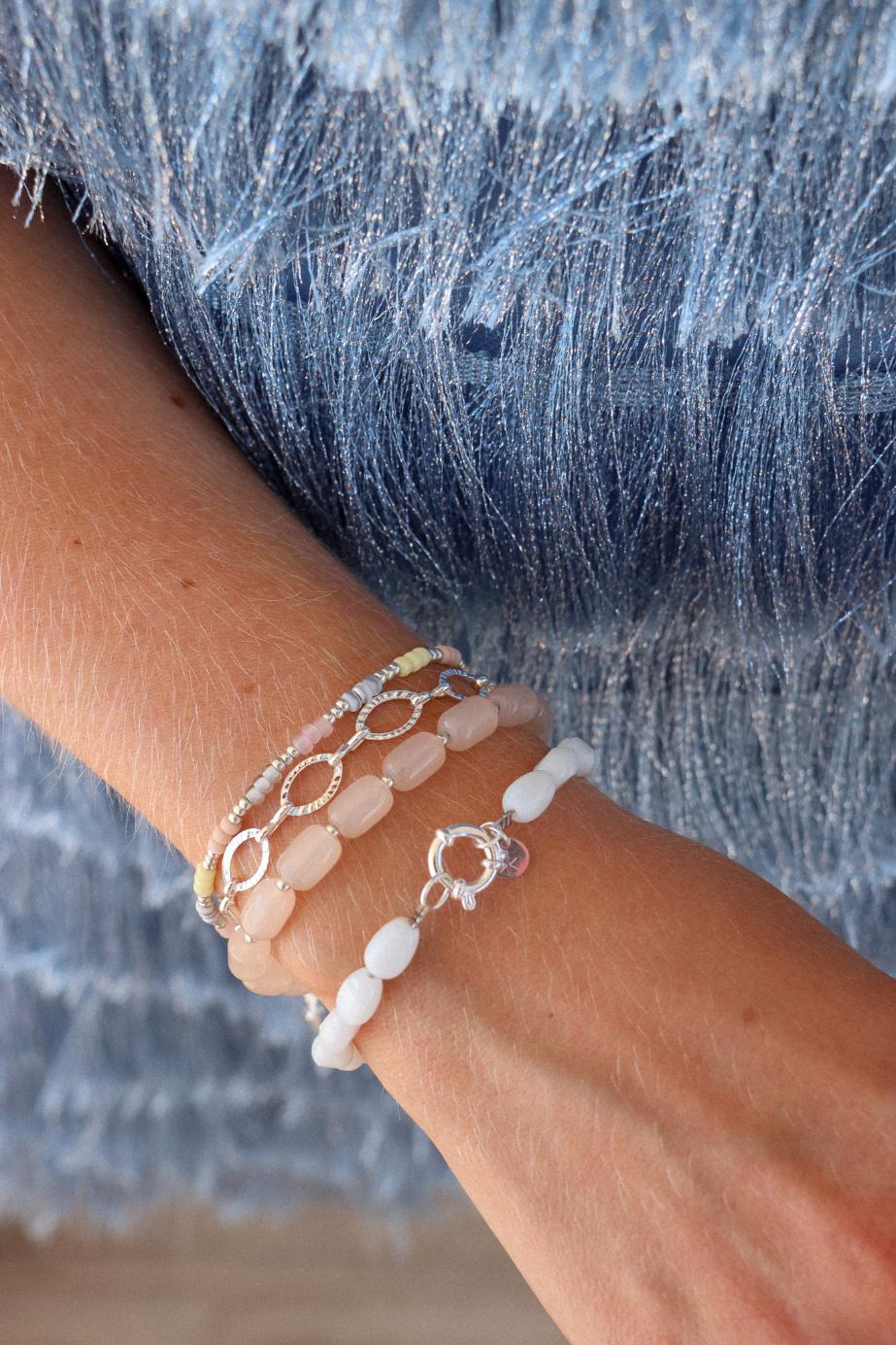 Label Kiki - natural beads bracelet silver