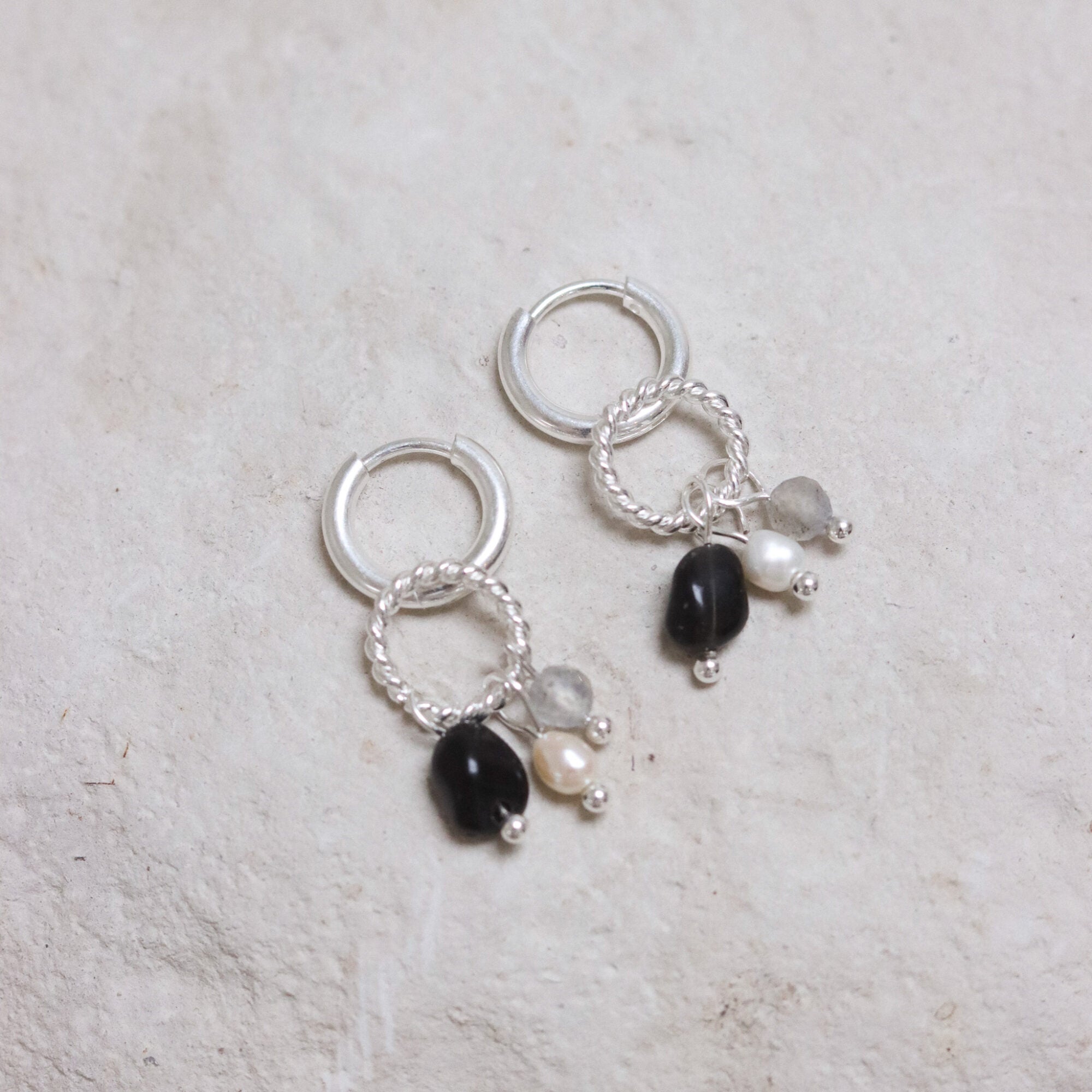 Label Kiki - gemstone 2.0 hoop silver