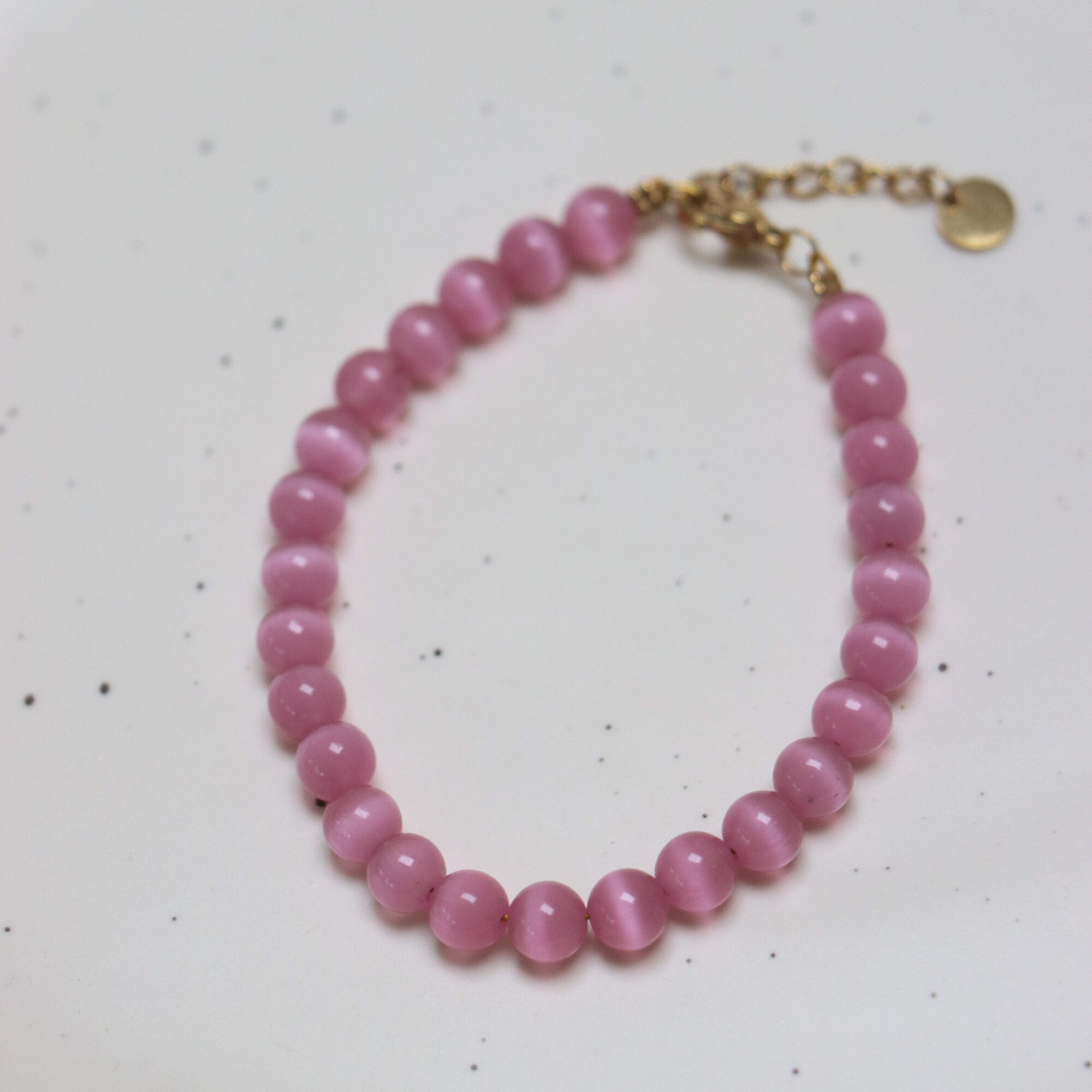 Label Kiki - pink snake bracelet gold