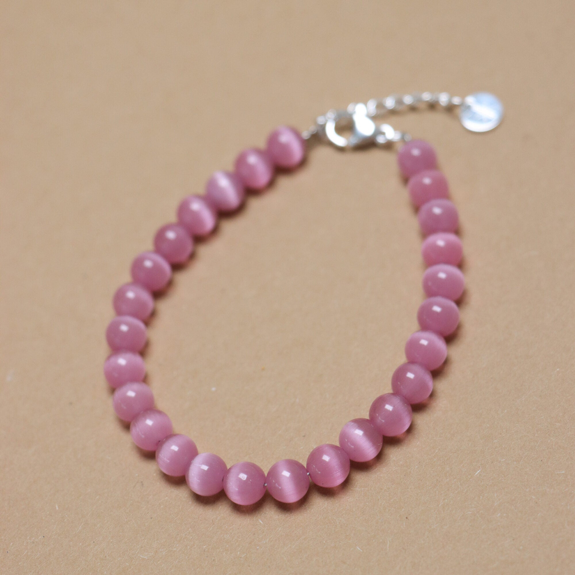 Label Kiki - pink snake bracelet silver