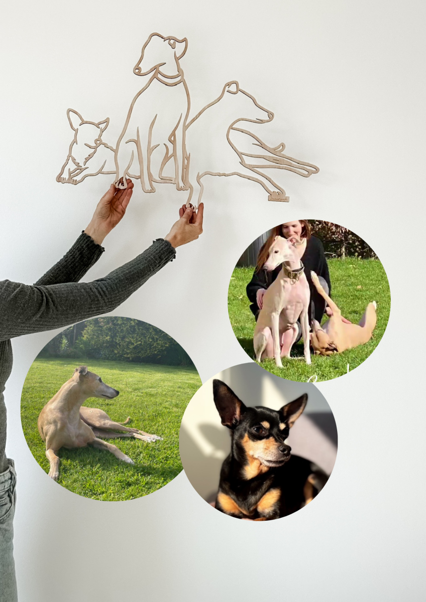 Juuniek - houten lijnportret