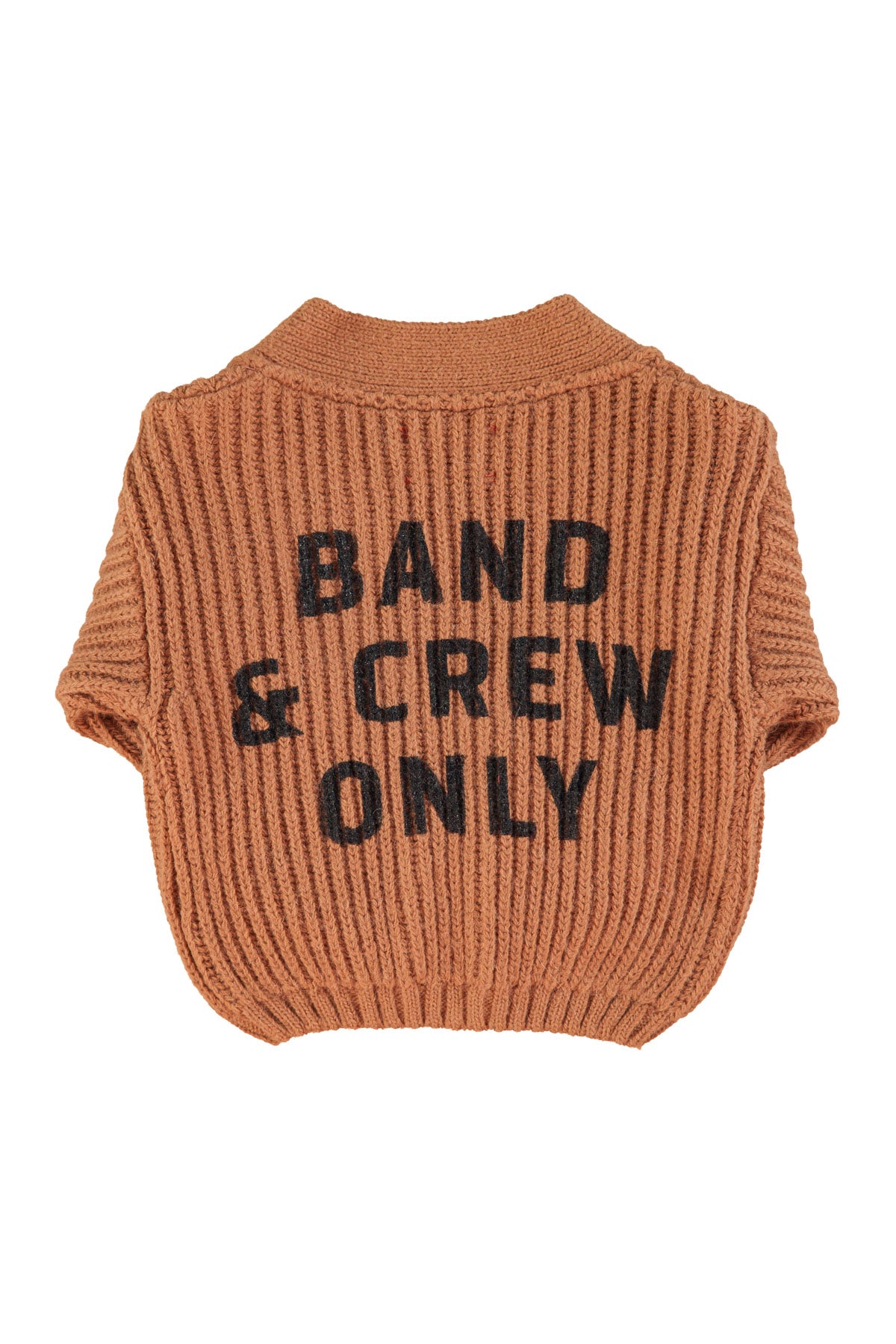 Piupiuchick - knitted cardigan - brown with band & crew only print